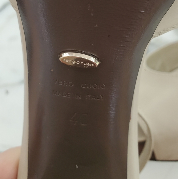 SERGIO ROSSI -size 40- Leather platform high heels shoes- pumps/sandals - Picture 5 of 12